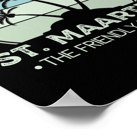 St. Maarten Das freundliche Retro der Insel Sint M Poster (Ecke)