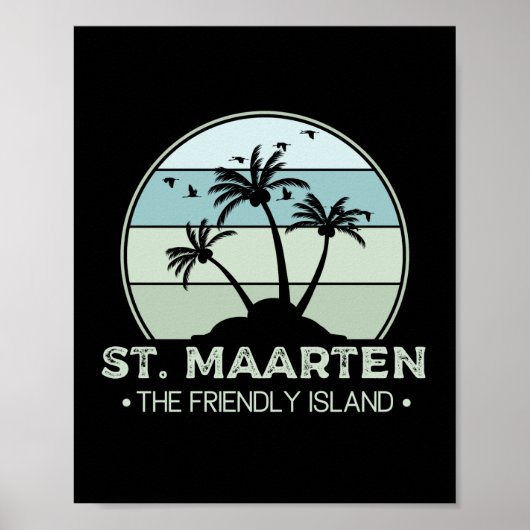 St. Maarten Das freundliche Retro der Insel Sint M Poster (Vorne)