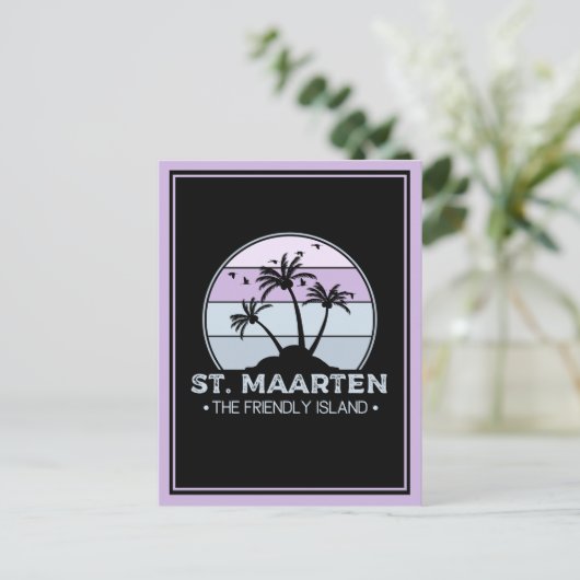 St. Maarten Das freundliche Retro der Insel Sint M Postkarte (Stehend Vorderseite)
