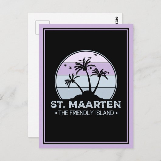 St. Maarten Das freundliche Retro der Insel Sint M Postkarte (Vorne/Hinten)