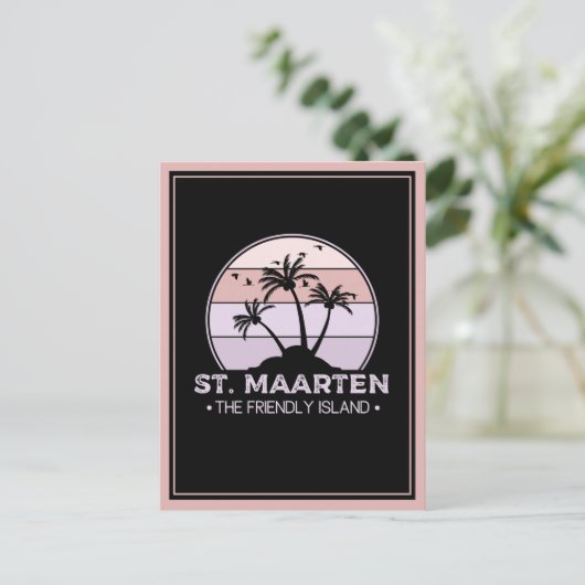 St. Maarten Das freundliche Retro der Insel Sint M Postkarte (Stehend Vorderseite)