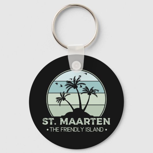St. Maarten Das freundliche Retro der Insel Sint M Schlüsselanhänger (Vorderseite)