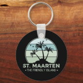 St. Maarten Das freundliche Retro der Insel Sint M Schlüsselanhänger (Vorderseite)