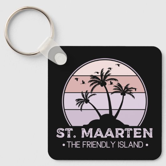 St. Maarten Das freundliche Retro der Insel Sint M Schlüsselanhänger (Vorderseite)