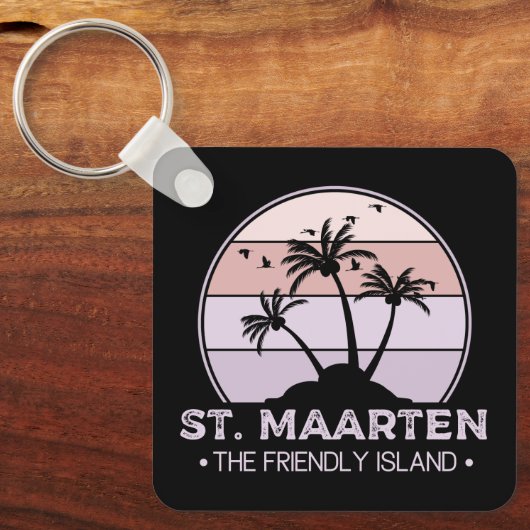 St. Maarten Das freundliche Retro der Insel Sint M Schlüsselanhänger (Vorderseite)