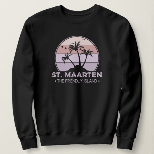 St. Maarten Das freundliche Retro der Insel Sint M Sweatshirt (Design vorne)