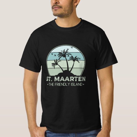 St. Maarten Das freundliche Retro der Insel Sint M T-Shirt (Vorderseite)