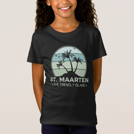 St. Maarten Das freundliche Retro der Insel Sint M T-Shirt (Vorderseite)