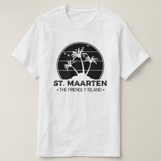 St. Maarten Die freundliche Insel Sint Martin T-Shirt (Design vorne)