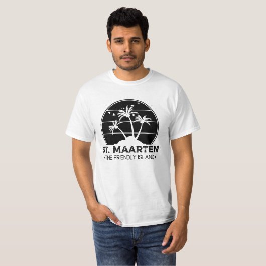 St. Maarten Die freundliche Insel Sint Martin T-Shirt (Vorne ganz)