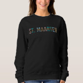 St. Maarten Leopard Drucktypografie Sint Martin Sweatshirt (Vorderseite)