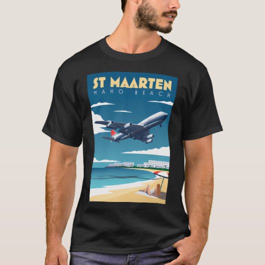 St Maarten - Maho Beach Aviation T-Shirt (Vorderseite)