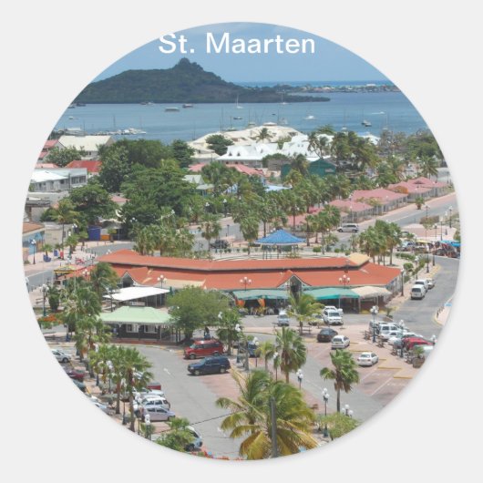 St. Maarten - Marigot Bay Runder Aufkleber (Vorderseite)
