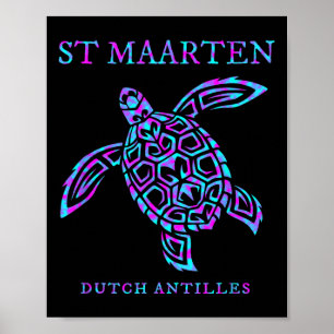 St. Maarten Meeresschildkröte Jungen Mädchen Damen Poster