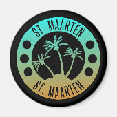 St. Maarten Ocean Aqua Blue Gradient Sint Martin Magnet (Vorne)