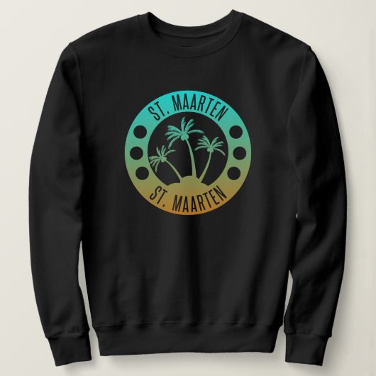 St. Maarten Ocean Aqua Blue Gradient Sint Martin Sweatshirt (Design vorne)