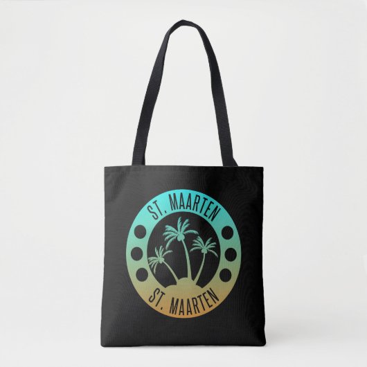 St. Maarten Ocean Aqua Blue Gradient Sint Martin Tasche (Vorderseite)