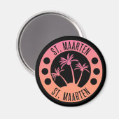St. Maarten Pink und Coral Gradient Sint Martin Magnet (Vorderseite/Rückseite)
