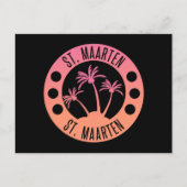 St. Maarten Pink und Coral Gradient Sint Martin Postkarte (Vorderseite)