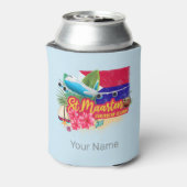 St. Maarten Retro Karibik Vintage Insel Flugzeug Dosenkühler (Kanne Rückseite)