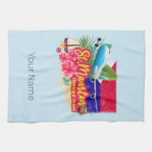 St. Maarten Retro Karibik Vintage Insel Flugzeug Geschirrtuch (Horizontal)