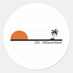 St. Maarten Runder Aufkleber