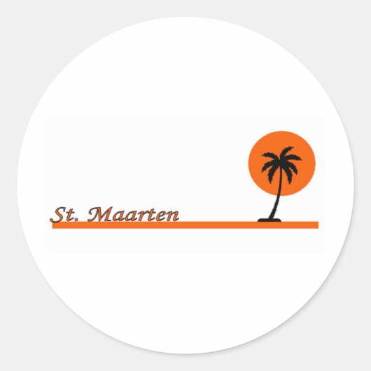 St. Maarten Runder Aufkleber (Vorderseite)
