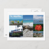 St. Maarten-Sint Martin Fotografy Collage Postkarte (Vorne/Hinten)