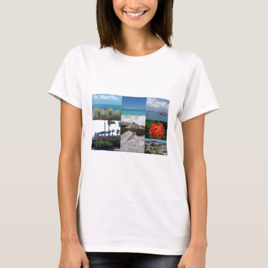 St. Maarten-Sint Martin Fotografy Collage T-Shirt (Vorderseite)