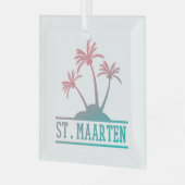 St. Maarten | Sint Martin Gradient Ornament Aus Glas (Vorderseite links)