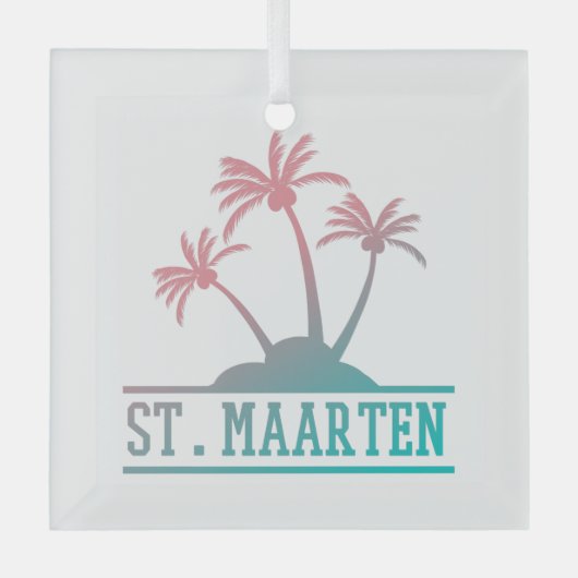 St. Maarten | Sint Martin Gradient Ornament Aus Glas (Vorderseite)