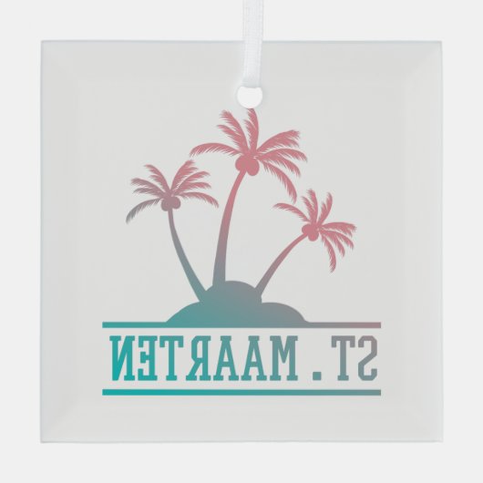 St. Maarten | Sint Martin Gradient Ornament Aus Glas (Rückseite)