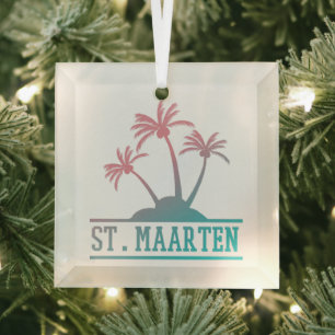 St. Maarten   Sint Martin Gradient Ornament Aus Glas