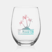 St. Maarten | Sint Martin Gradient Weinglas Ohne Stiel (Vorderseite)