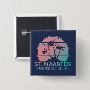 St. Maarten   Sint Martin Retro Gradient Button
