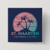 St. Maarten | Sint Martin Retro Gradient Button (Vorderseite)