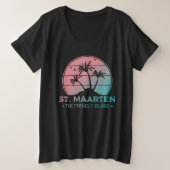 St. Maarten | Sint Martin Retro Gradient Große Größe T-Shirt (Design vorne)