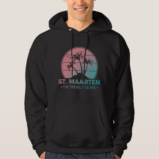St. Maarten | Sint Martin Retro Gradient Hoodie (Vorderseite)