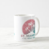 St. Maarten | Sint Martin Retro Gradient Kaffeetasse (VorderseiteRechts)