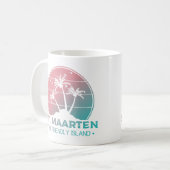 St. Maarten | Sint Martin Retro Gradient Kaffeetasse (Vorderseite Links)