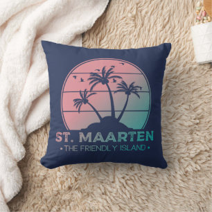 St. Maarten   Sint Martin Retro Gradient Kissen
