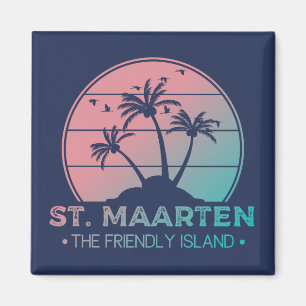 St. Maarten   Sint Martin Retro Gradient Magnet