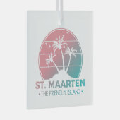St. Maarten | Sint Martin Retro Gradient Ornament Aus Glas (Vorderseite Rechts)
