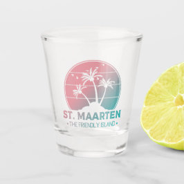 St. Maarten | Sint Martin Retro Gradient Schnapsglas