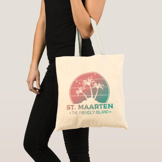 St. Maarten | Sint Martin Retro Gradient Tragetasche (Vorderseite (Produkt))