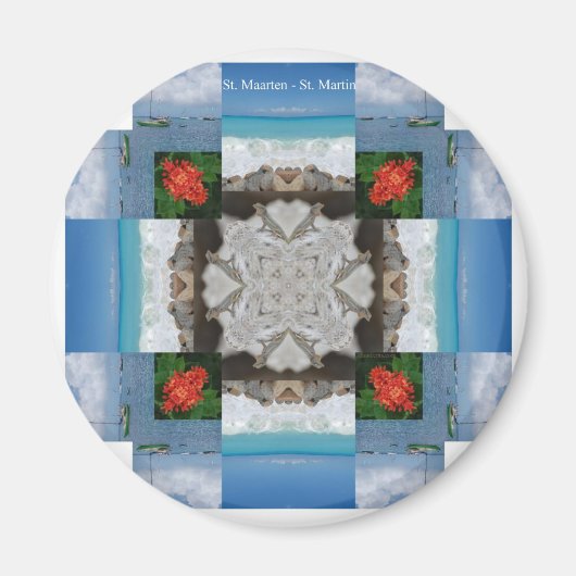 St. Maarten - St. Martin Kaleidoscope Magnet (Vorne)