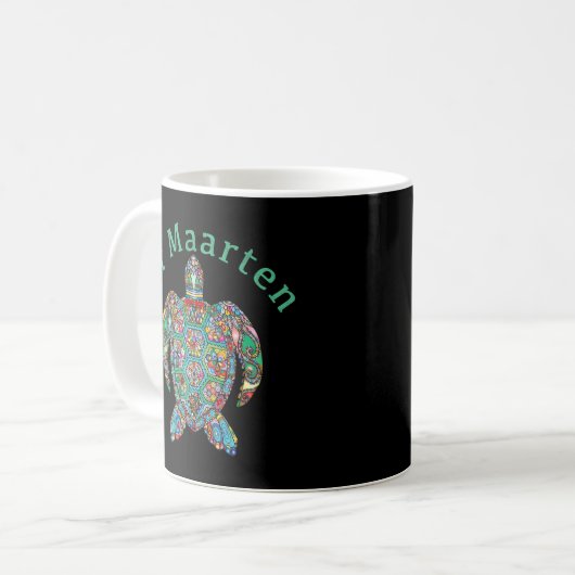 St Maarten Tribal Turtle Kaffeetasse (Vorderseite Links)