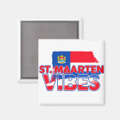 St. Maarten vibes Caribbean flag magnet (Vorderseite/Rückseite)
