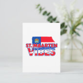 St. Maarten vibes Caribbean flag postcard Postkarte (Stehend Vorderseite)