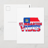 St. Maarten vibes Caribbean flag postcard Postkarte (Vorne/Hinten)